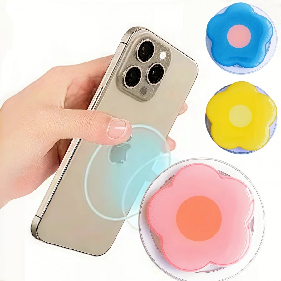 

Korean Cute Flower Magnetic Phone Holder for Magsafe Grip Tok Phone Stand Support Telephone for iPhone 17 16 15 14 13 12 Pro Max