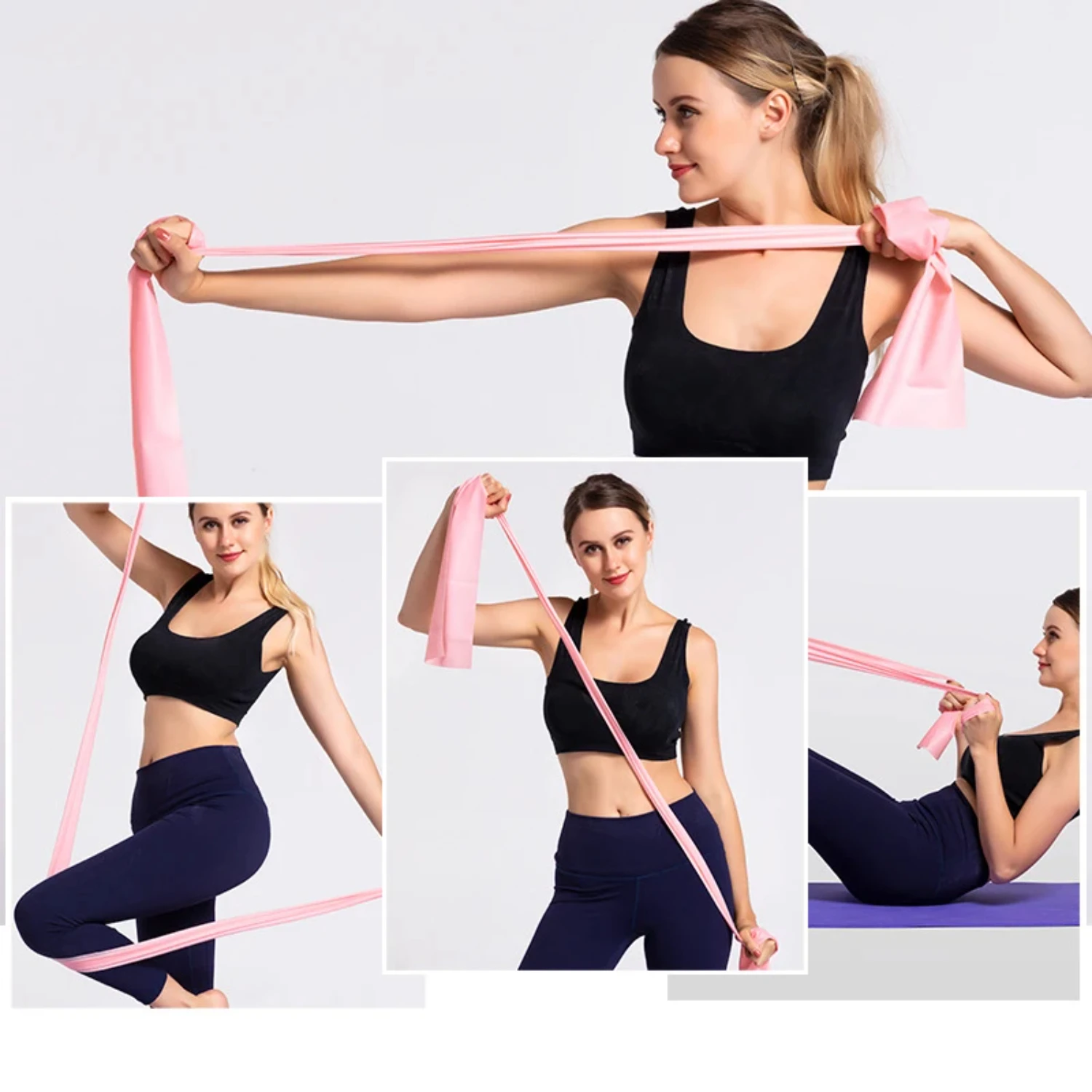 Neues, verbessertes, langlebiges Premium-Widerstandsband für effektives Ausdauer- und Physiotherapie-Training – flexibles elastisches Yoga-Band für