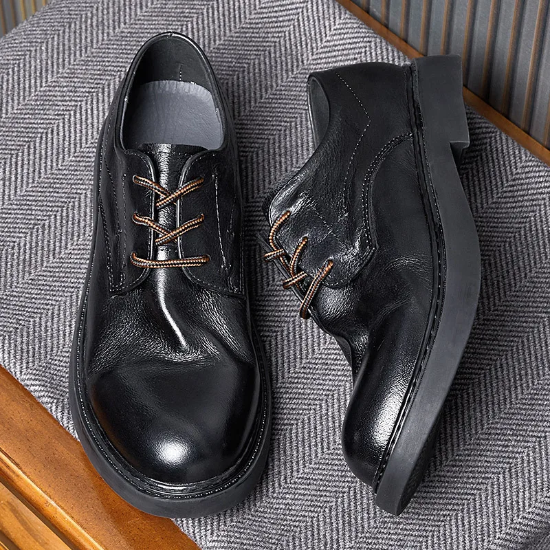 Chaussures en cuir pour hommes, mocassins faits à la main, Brogue décontractées, bottes de travail, Business, nouvelle collection 2023