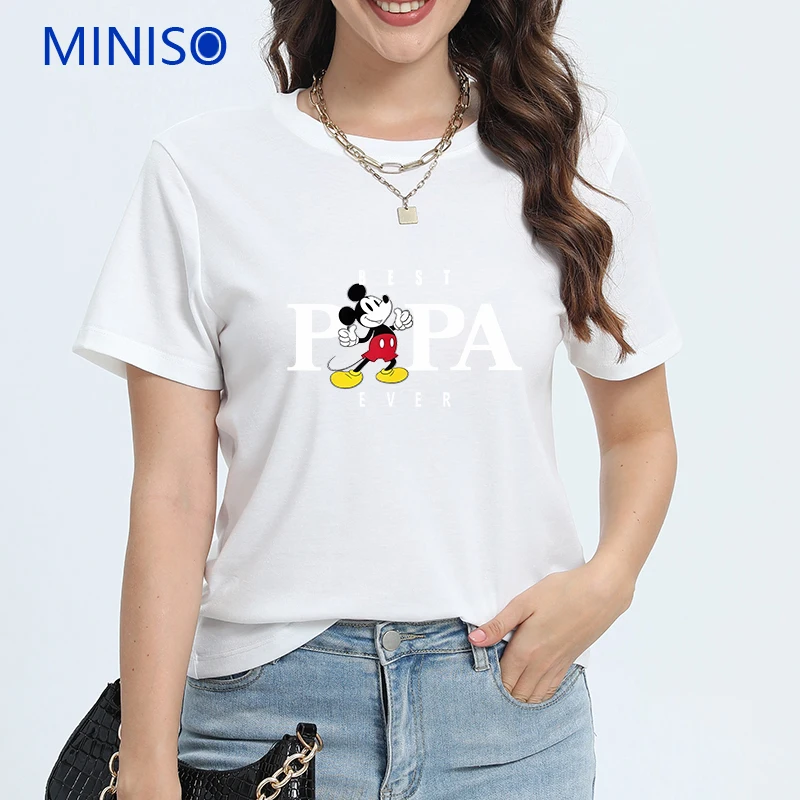 

Disney Mickey And Friends Scene Joy Print Ladies Crew Neck Short Sleeve T-Shirt Cute Fashion Ladies Bottom New Clothing 2025