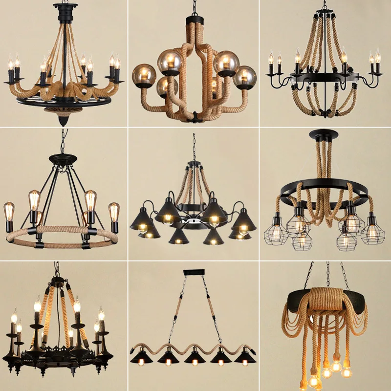 Italienische Kreative Designer-Seil-LED-Pendelleuchte für Restaurant, Wohnzimmer, Café, Schlafzimmer, Hotel-Dekor-Beleuchtung