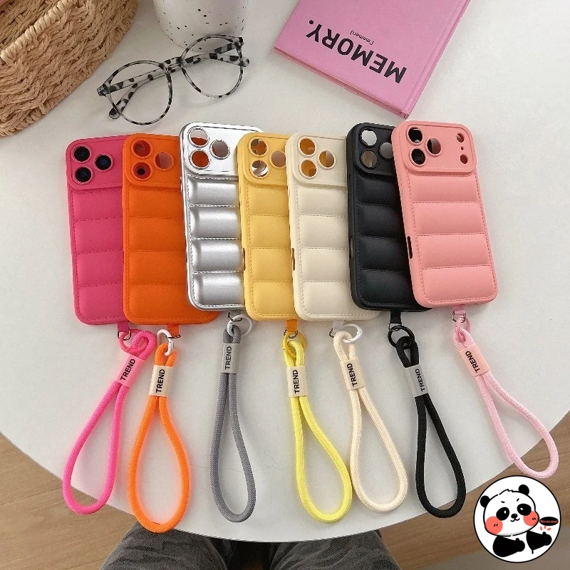 

Down Jacket Casing With Lanyard For Google Pixel 19 19A 18 17 17A 16 16A 15 15A 14 14A 13 13A XL Cover Shockproof Phone Case