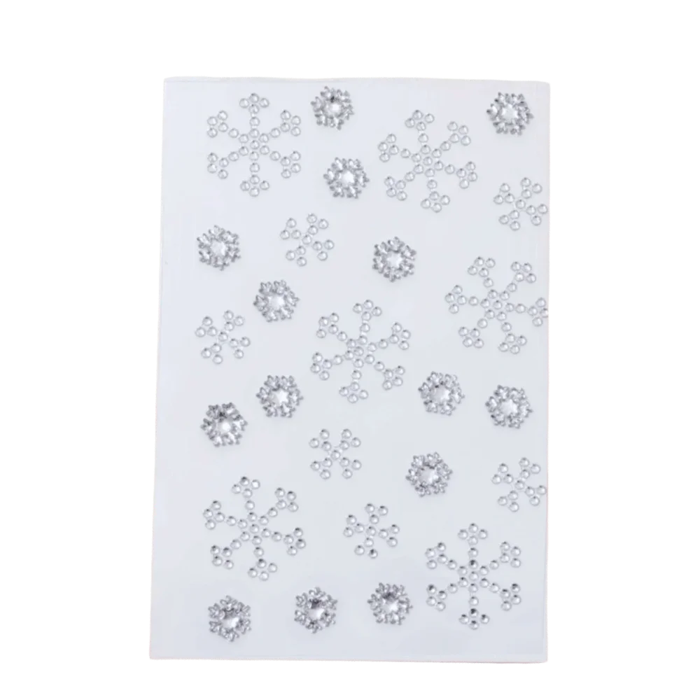 4Pcs Self-Adhesive Christmas Face Gem Sticker Set Red Green Silvery Xmas Tree Rhinestone Eye Body Decals Multi-Color Multi-Size