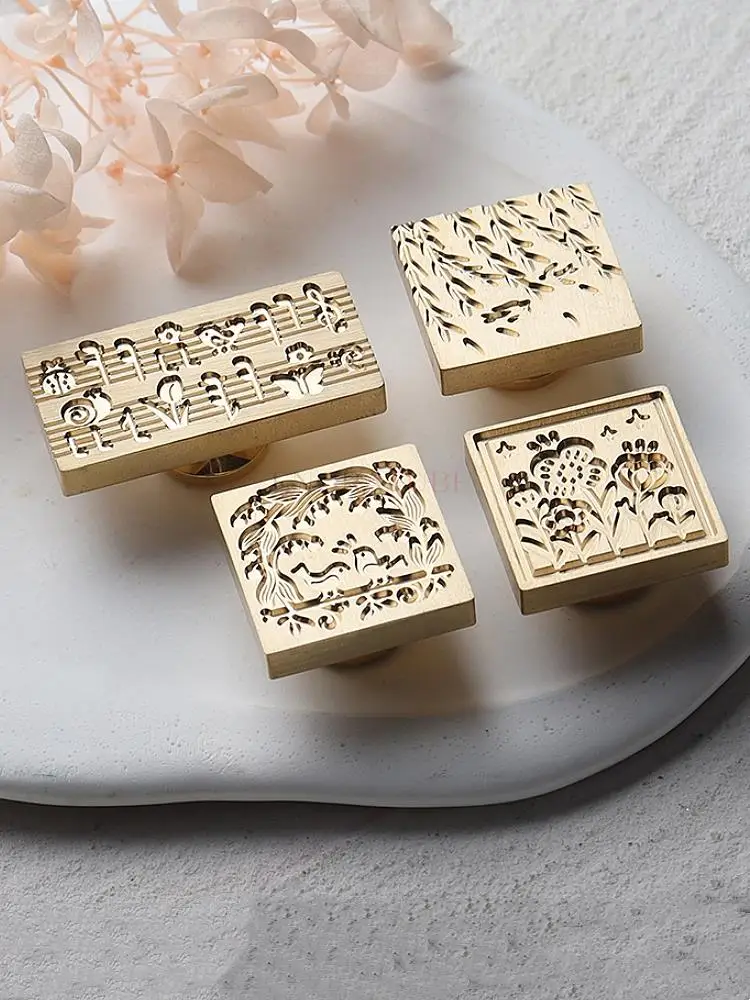 Multilayer Square Spring Flower Wax Seal Stamp Birdsong Swallow Symphony DIY Gift Wedding Greeting Card Decoration Tools