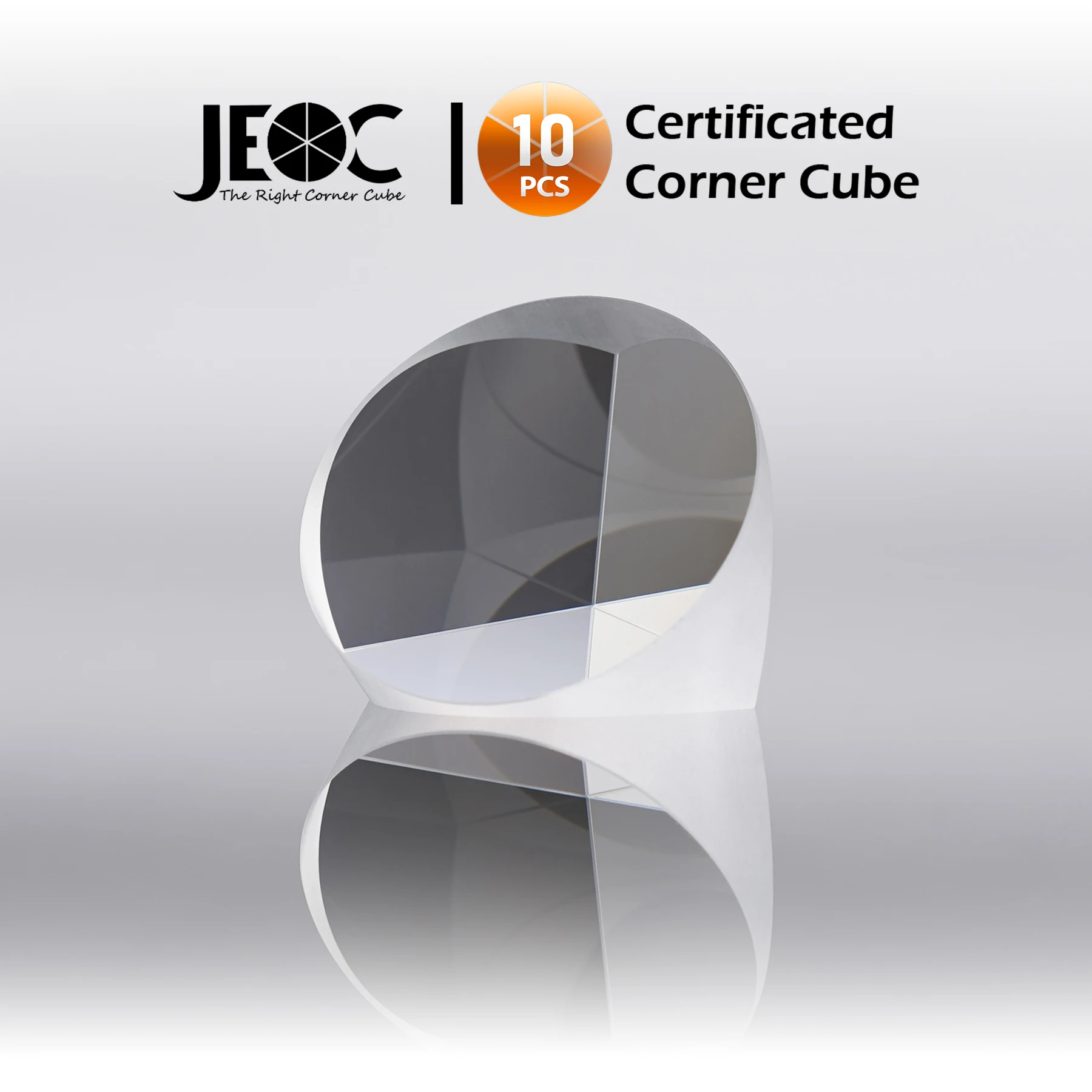 

10pcs JEOC Certificated Corner Cube, 38.1mm (1.5") Diameter, 28.5mm (1.122") Height reflective prism, Uncoated