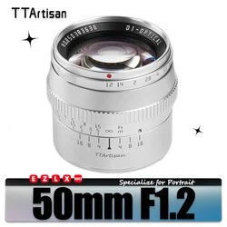 TTArtisan 50mm F1.2 MF APS-C Frame Portrait Camera Lens for Photography with Sony A6000 A6500 A7 A9 Fuji X-T4 Canon M5 Nikon Z5