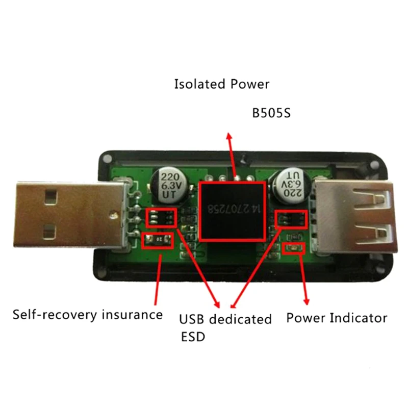 USB to USB Isolator Industrial Grade Digital Isolators with Shell 12Mbps Speed ADUM4160/ADUM316