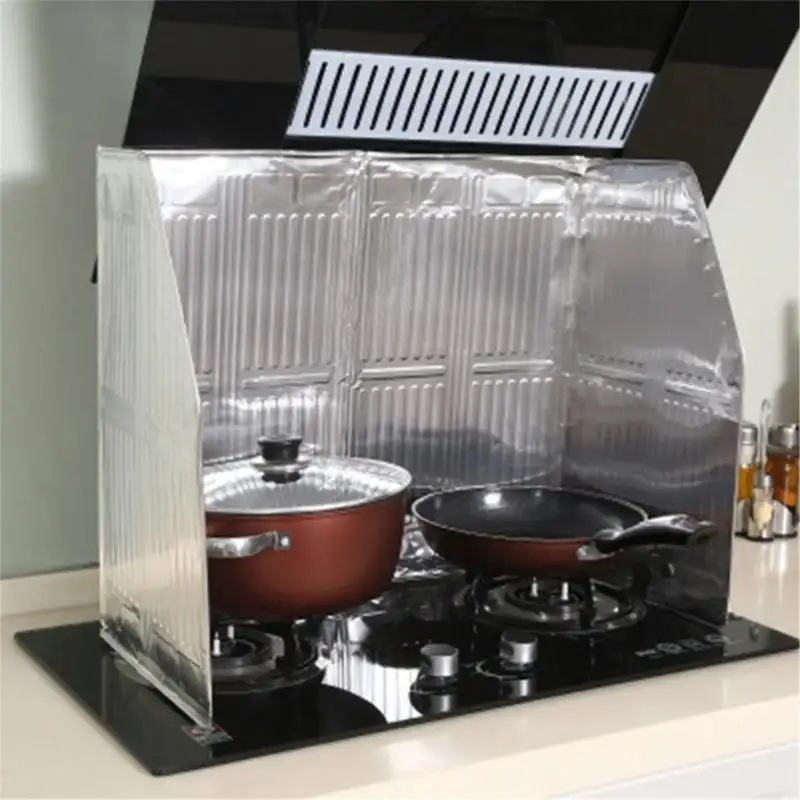 120x50cm Kitchen Stove Oil Splash Screen Cover Aluminum Foil Anti Splatter Guard Tools Frying Pan Oil Shield Splash Protection