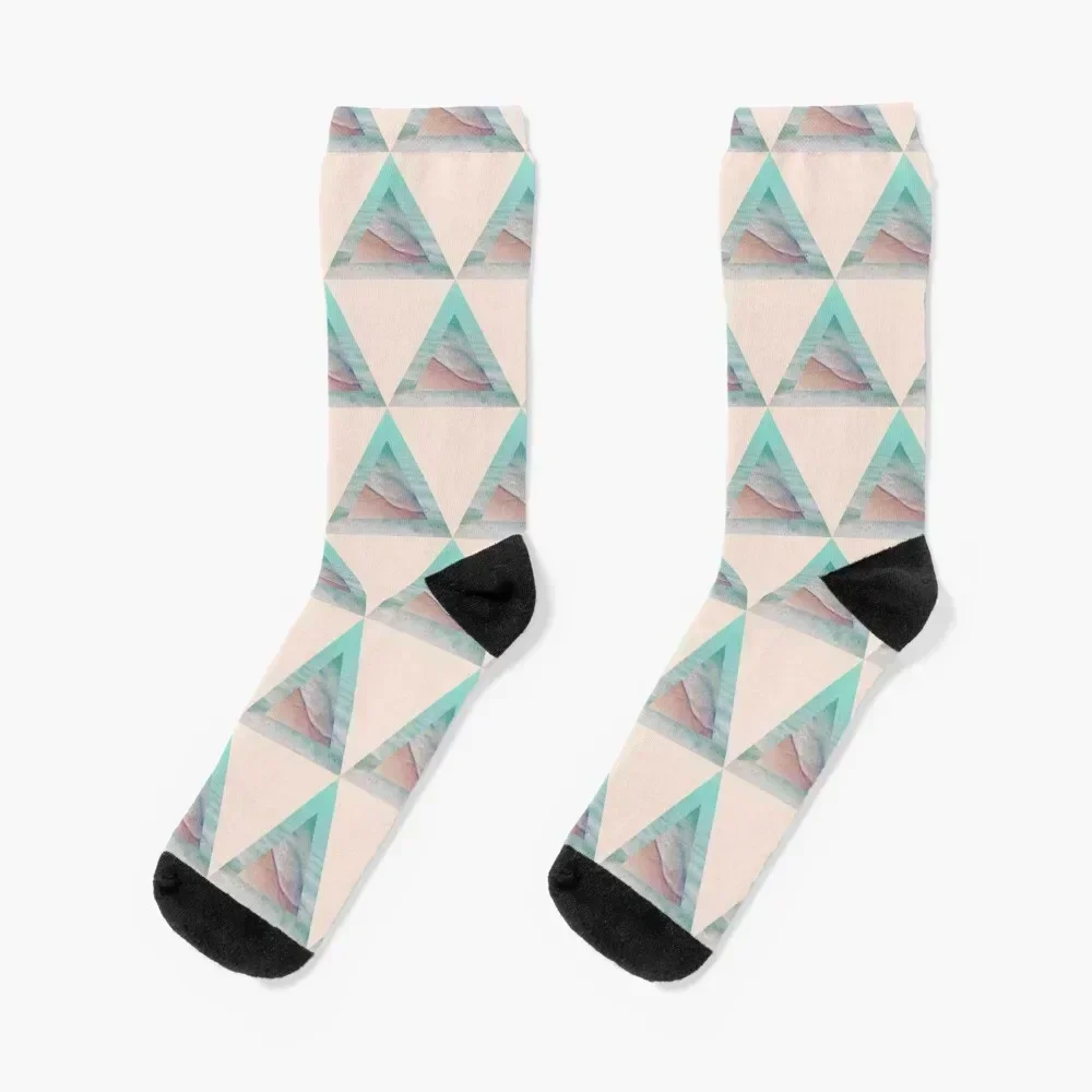 

Bermuda Triangle - Geometric Ocean Waves Socks funny gifts sports stockings floral Boy Socks Women's