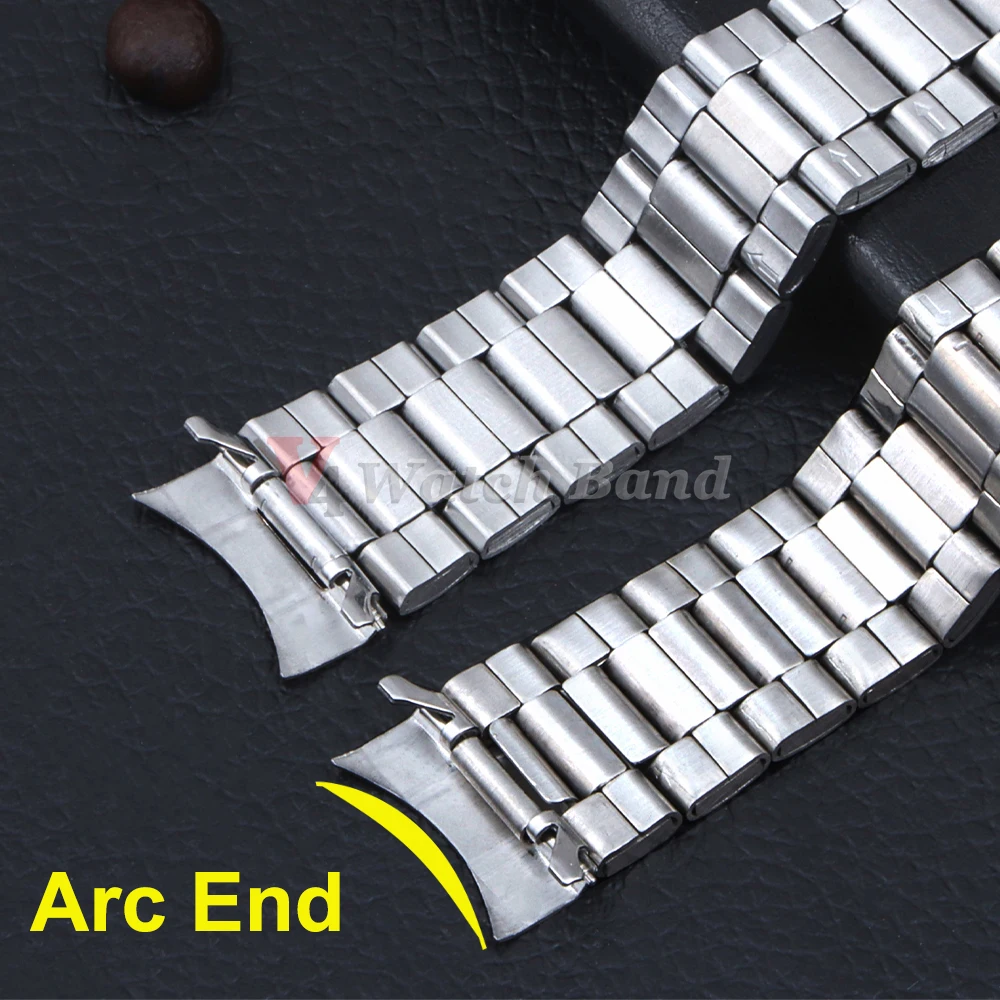 

Stainless Steel Watch Strap 20mm 22mm for Seiko for Rolex Curved End Bracelet Folding Buckle Wrist Band Men Women Accessories