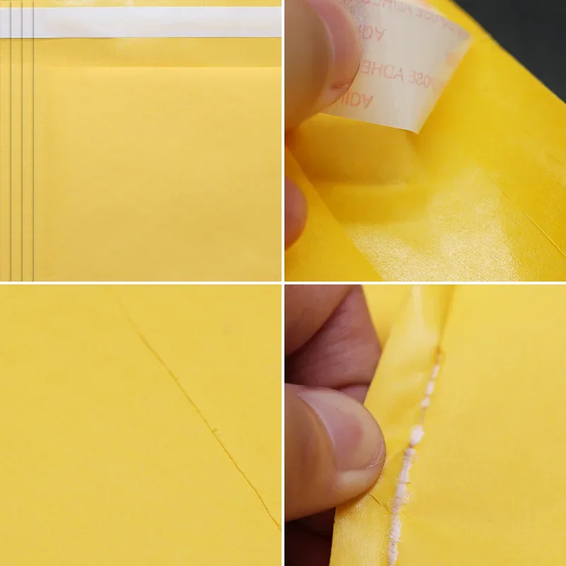 Sobres de burbujas de papel Kraft amarillo, bolsas de diferentes especificaciones, sobres de envío acolchados con bolsa de correo de burbujas, 50