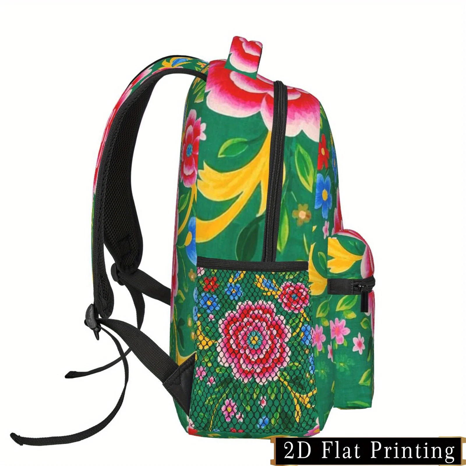 Classic Northeast China Floral Print Pattern Shoulder and Waist Protection Design Backpack Fashionable iPad Laptop Bag