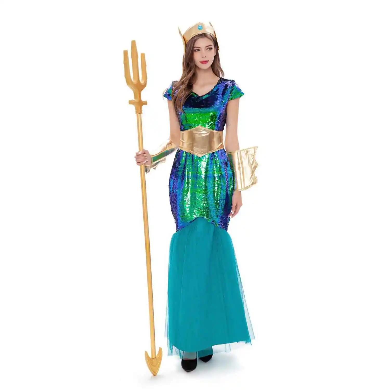 COSPALY loween Annual Meeting Adult Roman Mythology Godd Naga Sea Monster Sea God Costume Polyester Fiber 00% Women's ...