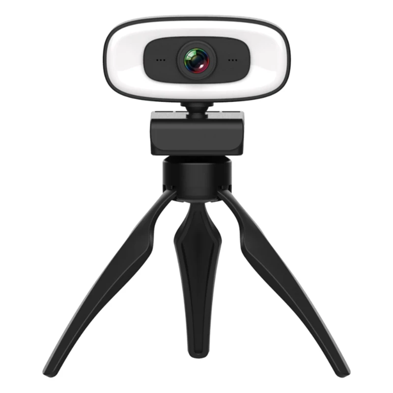 USB Webcam 4K 1080P Mini Camera 15-30Fps Fill Light Beauty ABS For Youtube PC Video Shooting Camera