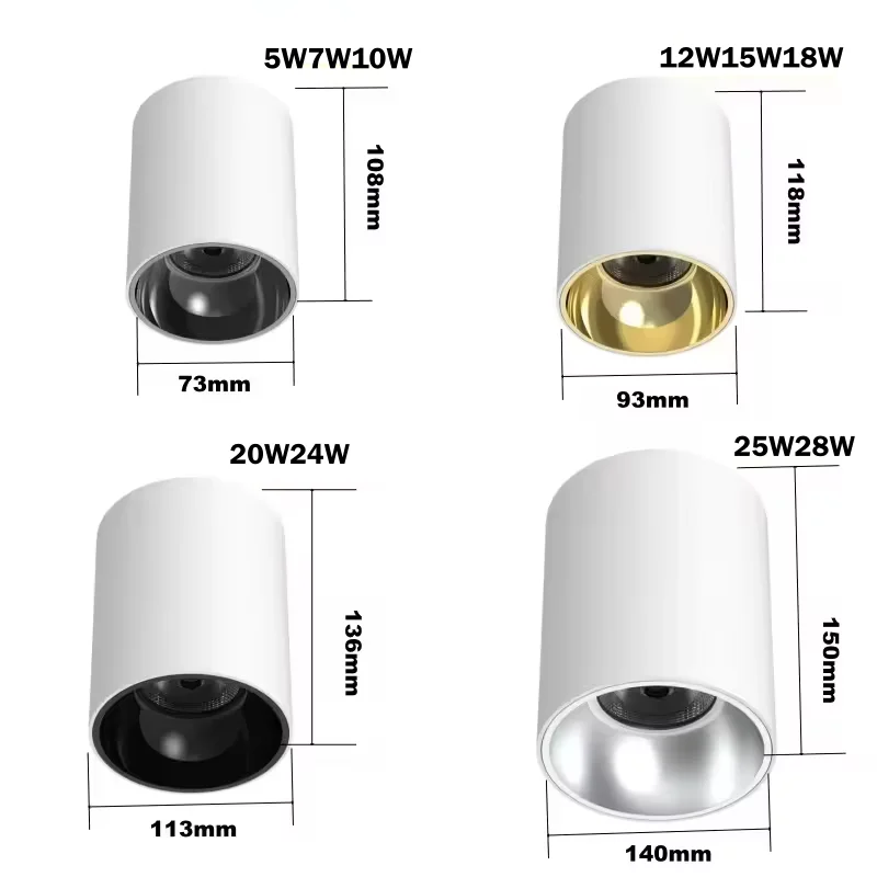 Spot LED Waterproof Surface Mounted Ceiling Light IP65 Downlight for Bathroom Balcony Corridor Kitchen Outdoor Lighting