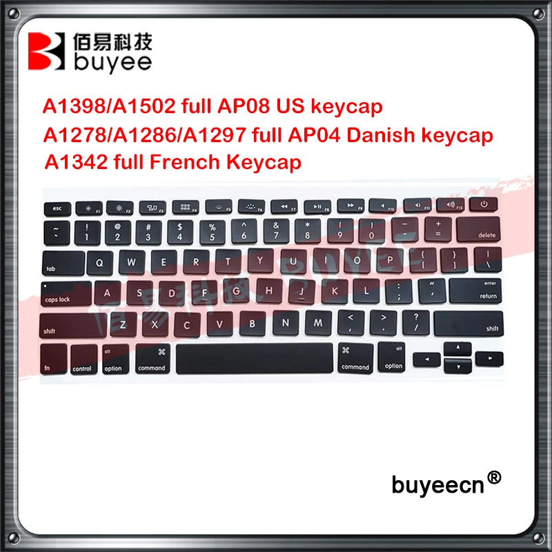 

Для Macbook Pro A1398 A1502 AP08 US KeyCap A1278 A1286 A1297 AP04 датский ключ A1342 Замена французских ключей