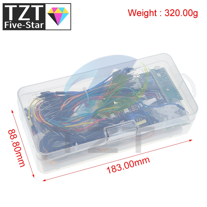 TZT Starter Kit For Raspberry Pi Pico Development Board Breadboard LCD Module Python Programming Beginner Kit SG90 Servo LCD1602