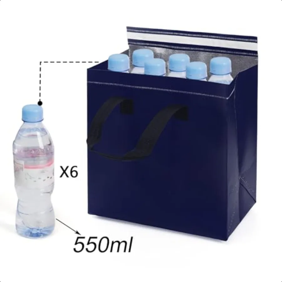 Set di 60 borse da asporto isolate Borsa da asporto piccola Borse per la spesa Borsa termica per consegna cibo freddo 9,3 x 5,7 x 9,3