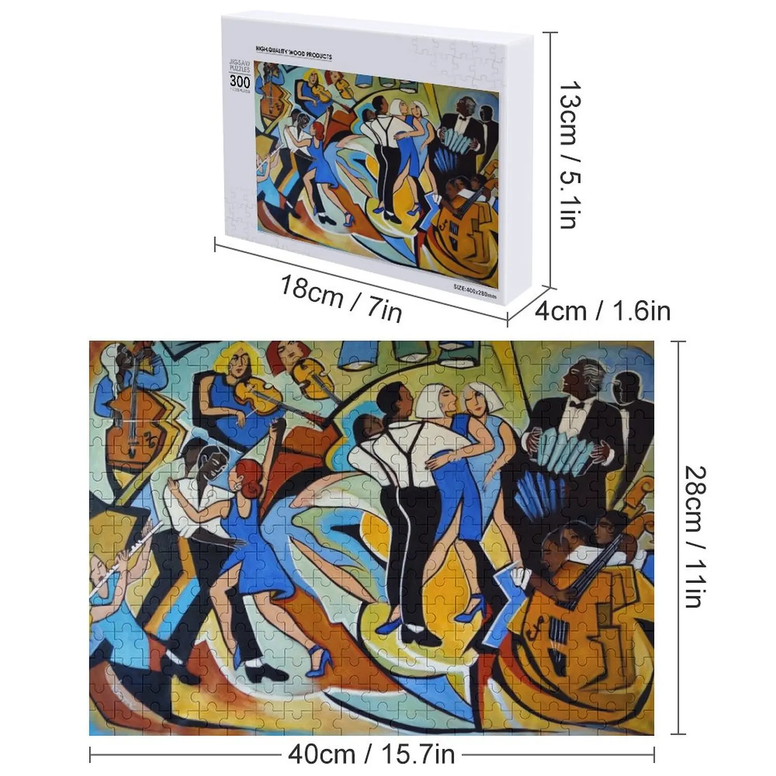 Puzzle di tango blu cobalto Gioco regalo in legno personalizzato Puzzle di dipinti di decorazioni in legno per bambini