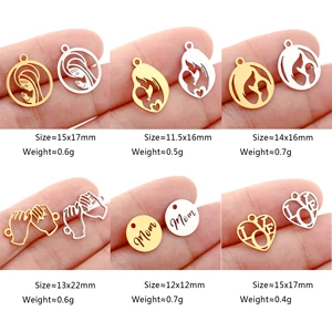 5 PCs/Los Edelstahl -Anhänger schöner Babyfuß/Jungfrau Maria/mütterliche Liebes-/Engelszauber, um Schmuck DIY -Schmuck zu machen 10 Hauptverkaufsanhänger Bebe - №1