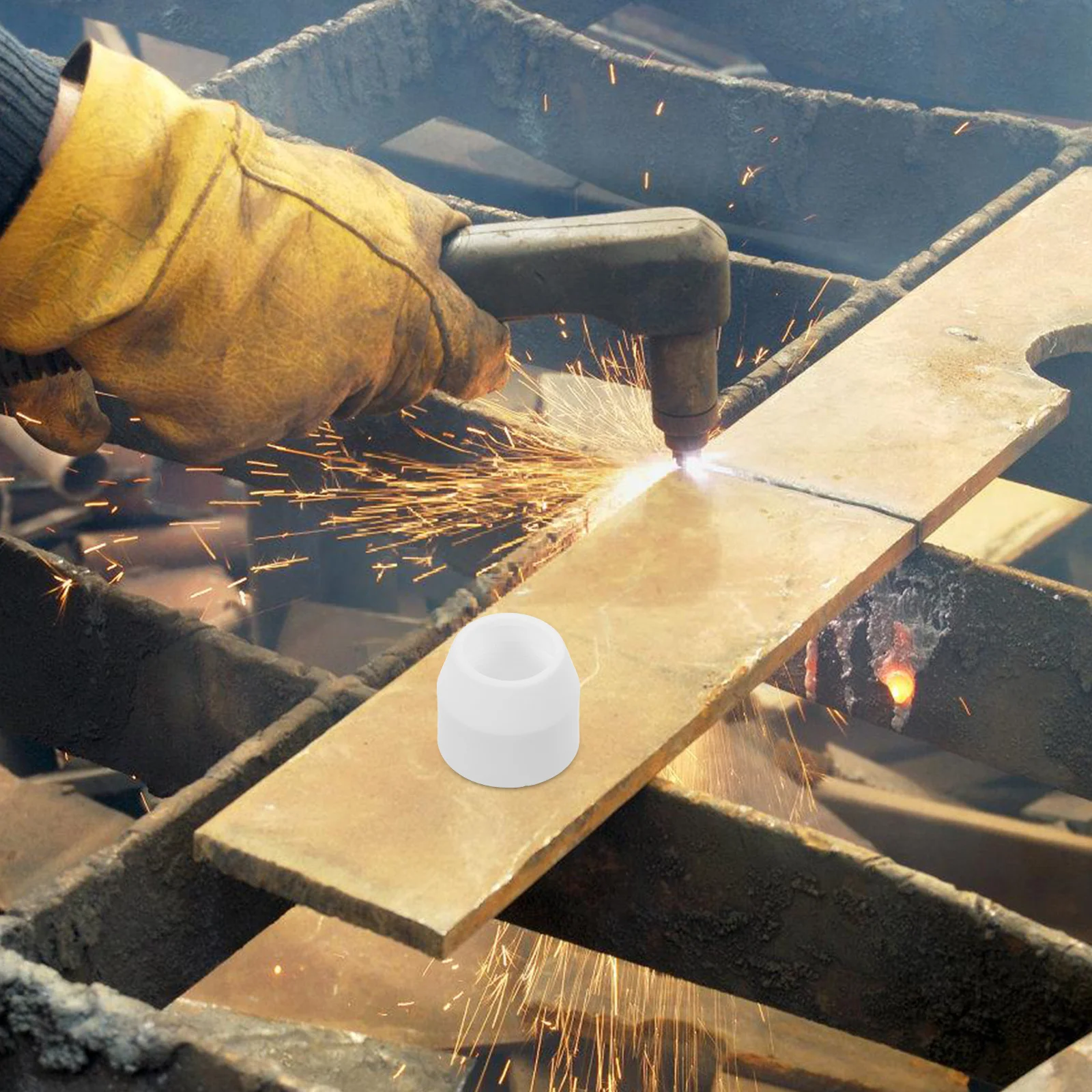 10 قطعة Tig أكواب السيراميك الغاز جزء لحام موثوق سهلة التركيب استبدال فوهة Tig أكواب السيراميك شعلة لحام كوب