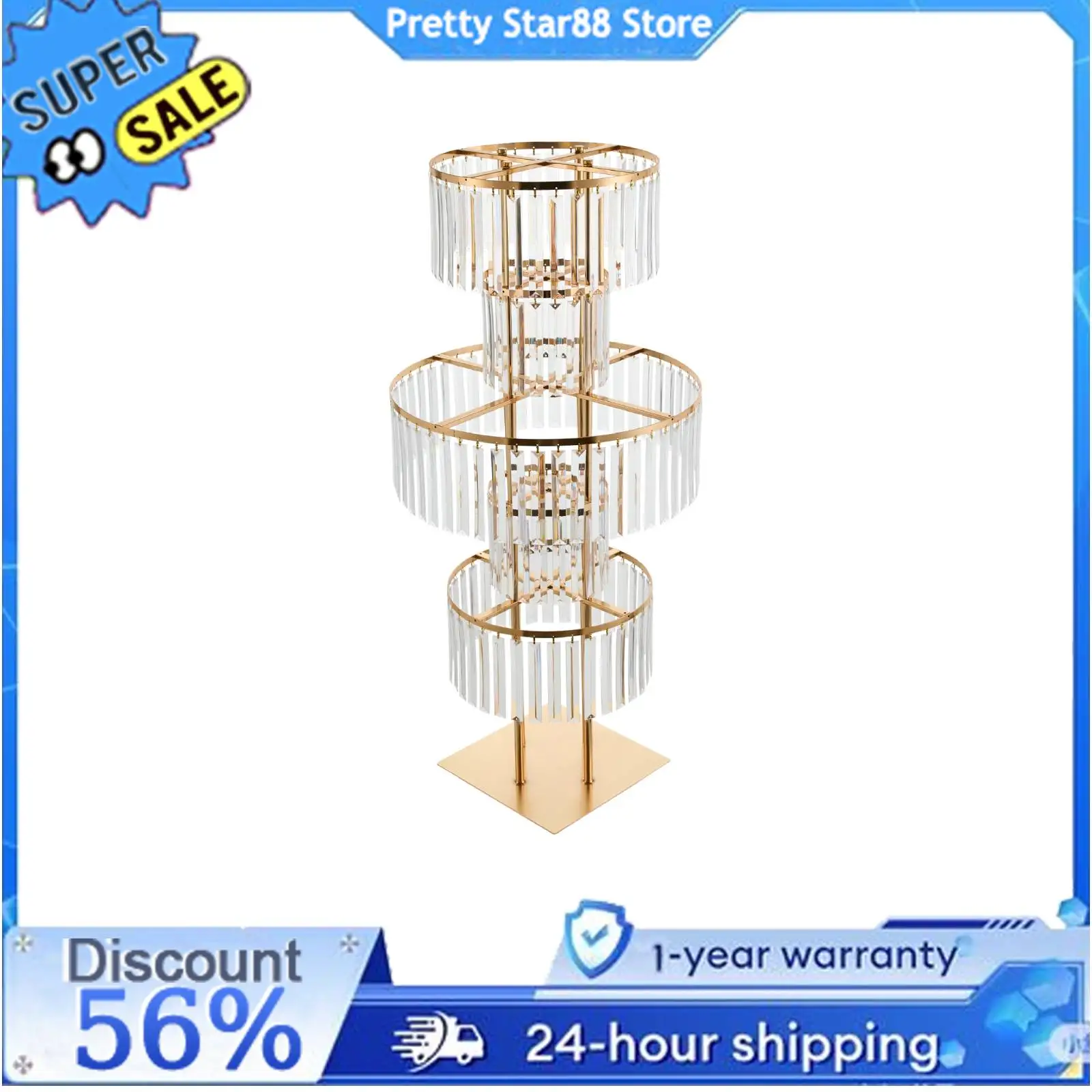 

5-layer Crystal Flower Rack Flower Stand for Wedding Rust Resistance Wedding Centerpieces Flower Stand for Birthday/Coffee Shop