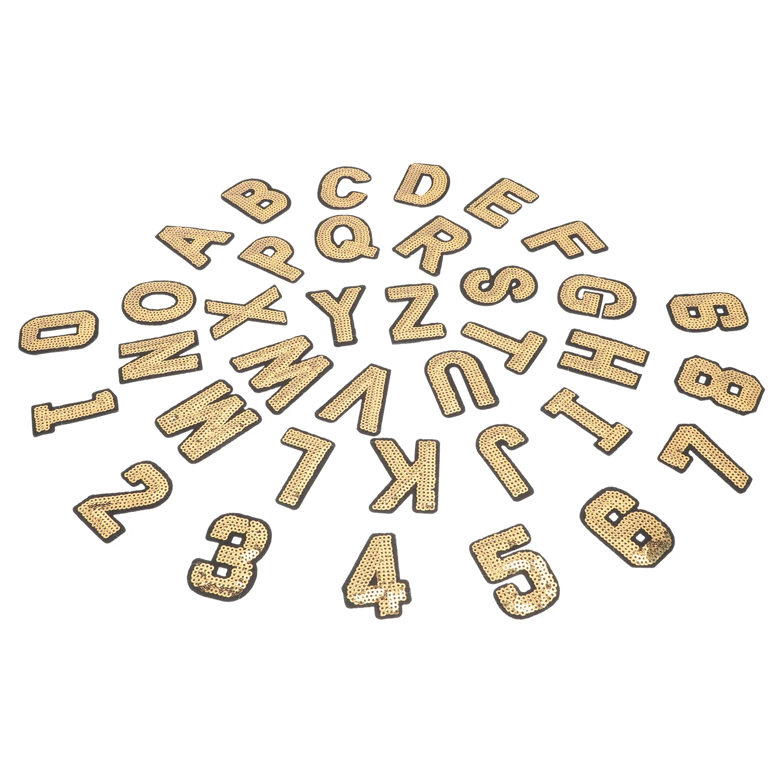 

36 Pcs Embroidered Patches Cute Applique Sequins Clothing Stickers Letter Iron Large