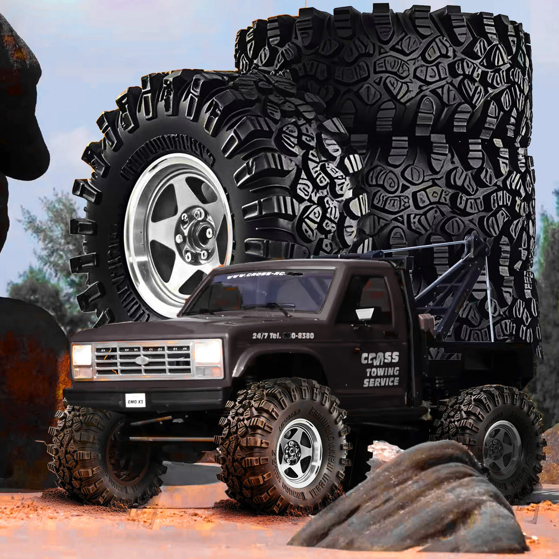 2.2 إطارات زاحفة RC وعجلات معدنية Beadlock 4 قطعة لسيارة 1/10 1/8 RC الزاحفة SCX10 I II III Pro TRX4 TRX6 Gen7/8 D90 #6