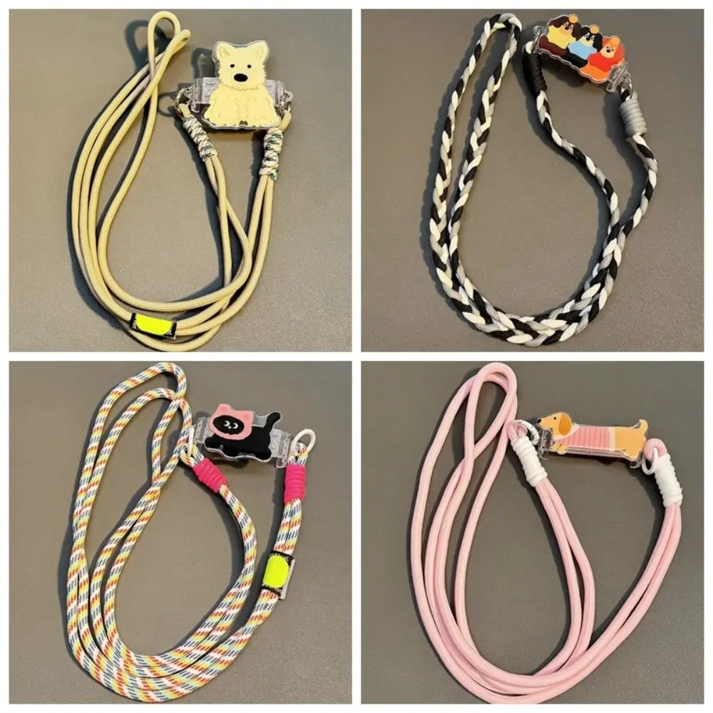 Gato cão cordão do telefone móvel bonito dos desenhos animados ombro carregando telefone crossbody corrente destacável anti-perdido telefone volta clipe titular