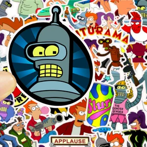 Nhãn dán Futurama hoạt hình của Mỹ, Nhãn dán graffiti phim hoạt hình thú vị, Decal cho trẻ em đồ chơi, điện thoại, swell, sổ lưu niệm, 10 chiếc, 30 PC, 50 % 10 Đồ chơi Futurama bán hàng chính - №4