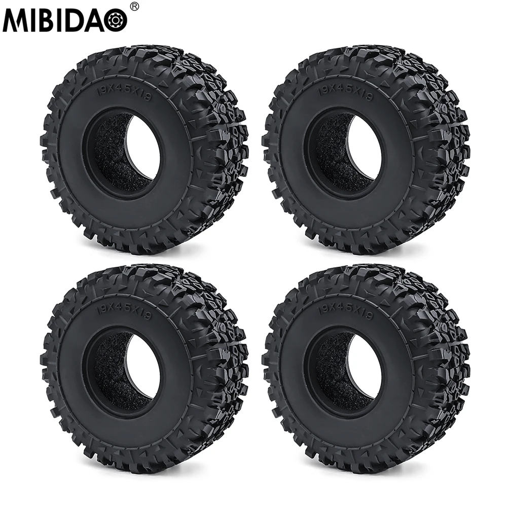 

MIBIDAO 4 шт. 1,9 "Резиновые Колесные шины 114 мм шины для 1/10 Axial SCX10 90046 AXI03007 TRX4 D90 Wraith 90048 RC Гусеничный автомобиль