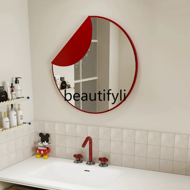 

Nordic Bathroom Washbasin Mirror Wall-Mounted Bathroom Mirror French Style Toilet Mirror