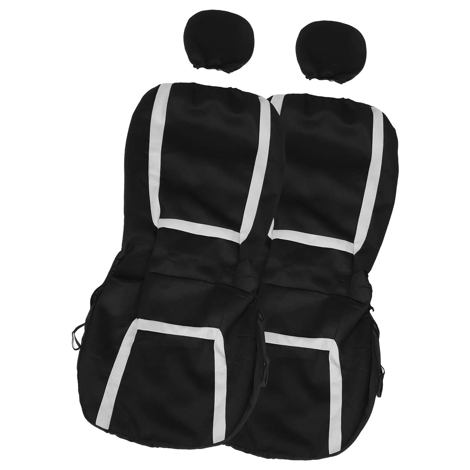 

4 Pcs Car Seat Cover Truck Driver Accessories Front Automotive Covers for Cars Automobile Full Seats Protector Stripe