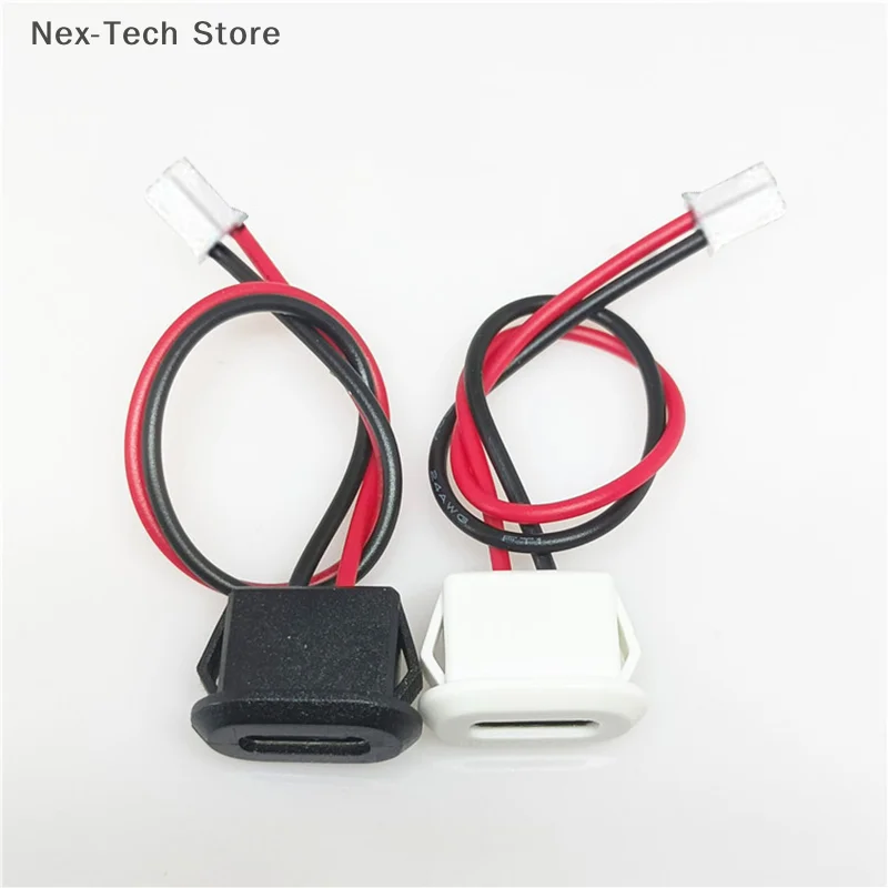 2 Pin USB-C Type Waterproof USB Connector Direct Compression Female Base Female Socket Charging Interface