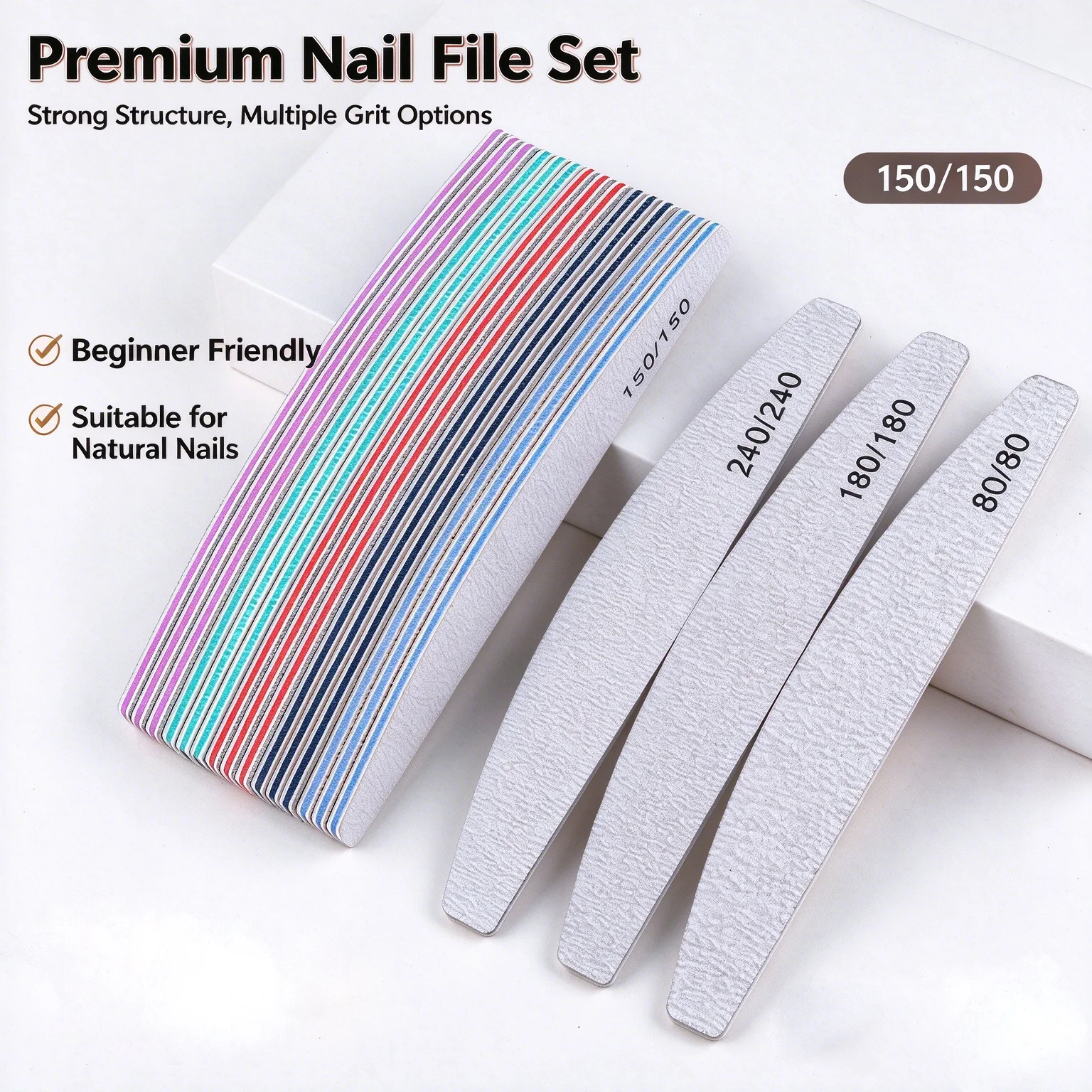 5/10Pcs Professional Nail File Buffer Polisher Accesorios Boat Polishing Sanding Buffing 80/100/150/180 Manicure Care Tools