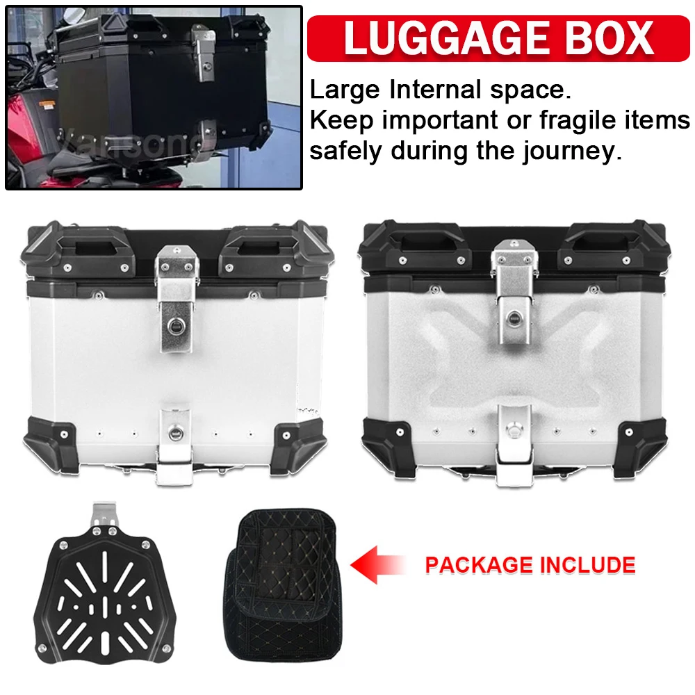 

Top Case Aluminum Rear Luggage 45L 55L Tail Box For Most Motorcycles For BMW R1200GS R1250GS ADV For Honda For Voge 900DSX DS525