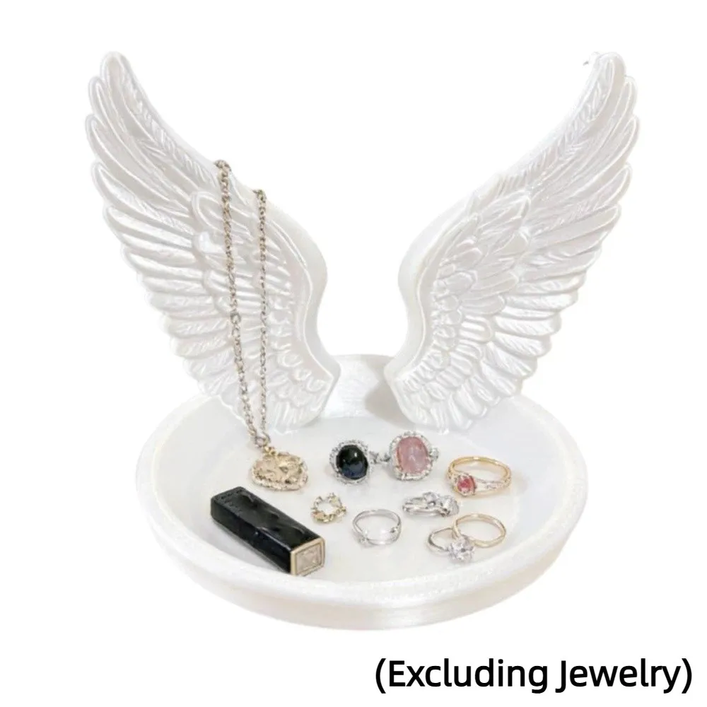 

Angel Wings Jewelry Storage Tray Creative Elegant Bracelets Organizer Decorative Simple Ring Display Plates Birthday Gift