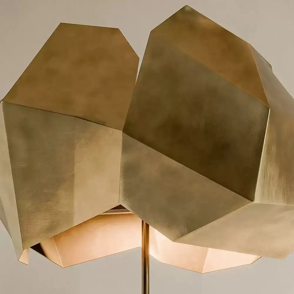 French retro irregular metal floor lamp design, creative living room exhibition hall entrance decoration ornament