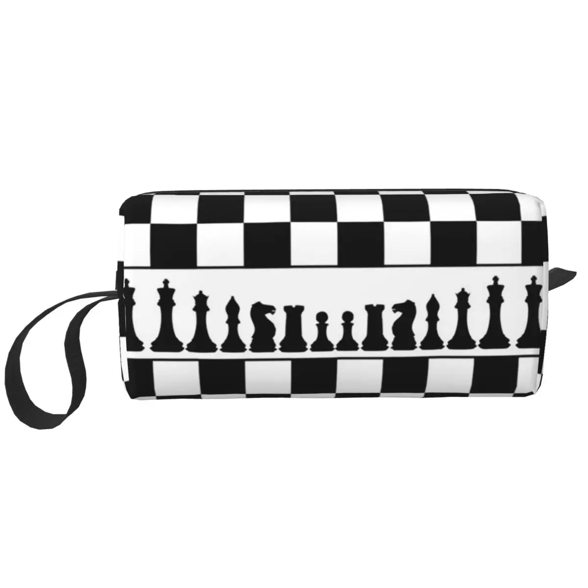 

Chess Board Black And White Grid Checkered Pencil Case for School Pen Box Pencil Bag Stationery Supplies Travel Cosmetic Bag