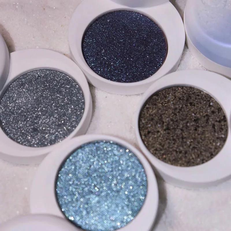 Uhue Monochrome Eye Shadow Silver Blue Smoked Shimmer Pearlescent Soft Texture Eye Glitter Shadow Plate Makeup