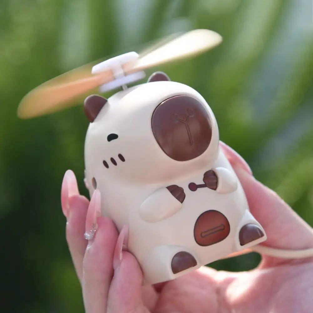 

Plastic Capybara Anime Figure USB Rechargeable Lightweight Cartoon Handheld Fan Portable Mini Student Electric Fan