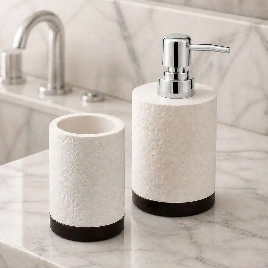 Bathroom Accessories Set, Multiple Combination Kits Suitable For Various Bathroom Sink Scenarios, Artificial Stone Color Block S