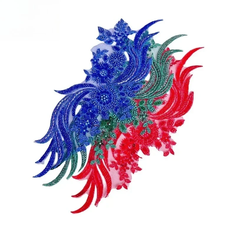 

10 Pieces/5 Pairs. Nine Color Optional Bead Lace Decal Fabric DIY Wedding Veil Clothing Dress Background Decoration Accessories