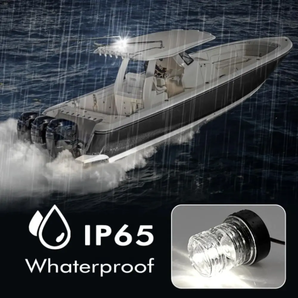 

White LED LED Navigation Light All-Round Light 360 Degree Anchor Light Waterproof Fold Down Sailing Signal Light Stern Mount