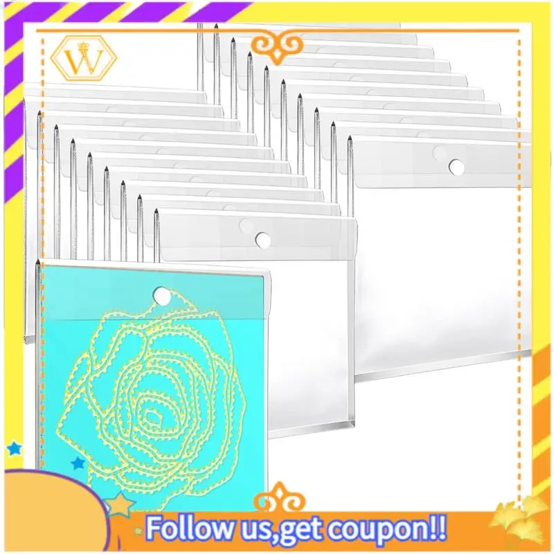 20Pcs 12.6Inch X 12.6Inch  Document Bag With 0.8 Inch Expansion, Reusable Plastic Envelopes Pockets