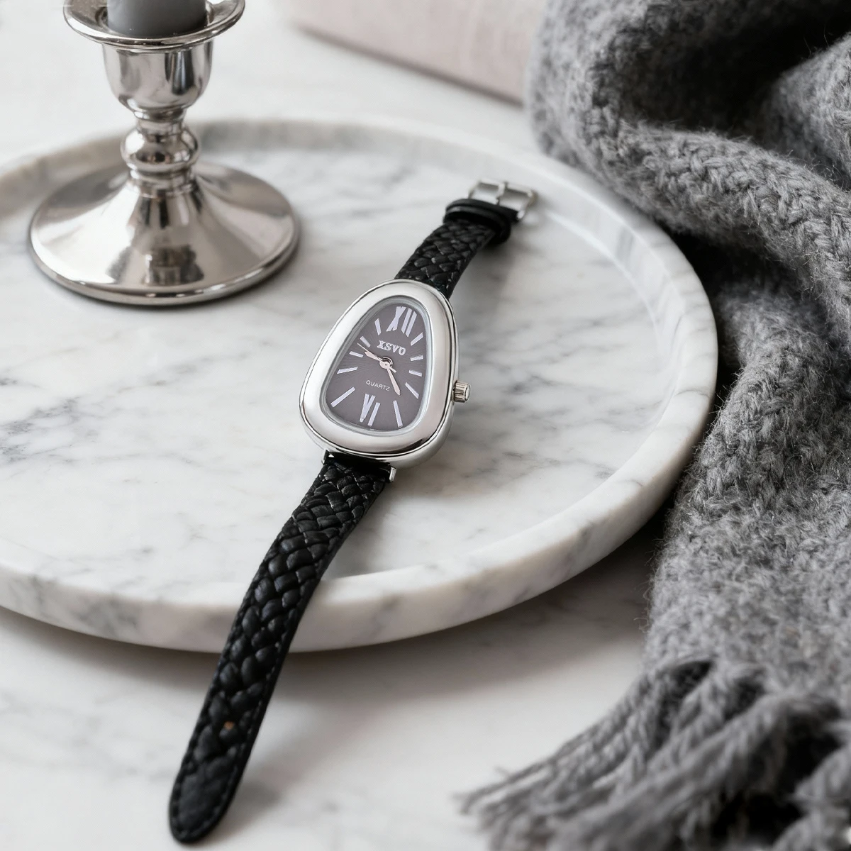 ساعة كوارتز نسائية عصرية ومتعددة الاستخدامات بحزام جلدي على شكل رأس الثعبان، مناسبة للارتداء اليومي، وهدايا عيد الميلاد #4