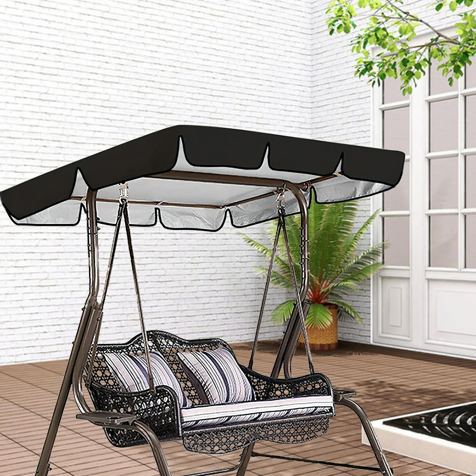 Tuinschommel Stoffen hoes Buitenstoelbeschermer Anti-slijtage Patio Swing Top Cover Zonbescherming Luifel Vervanging