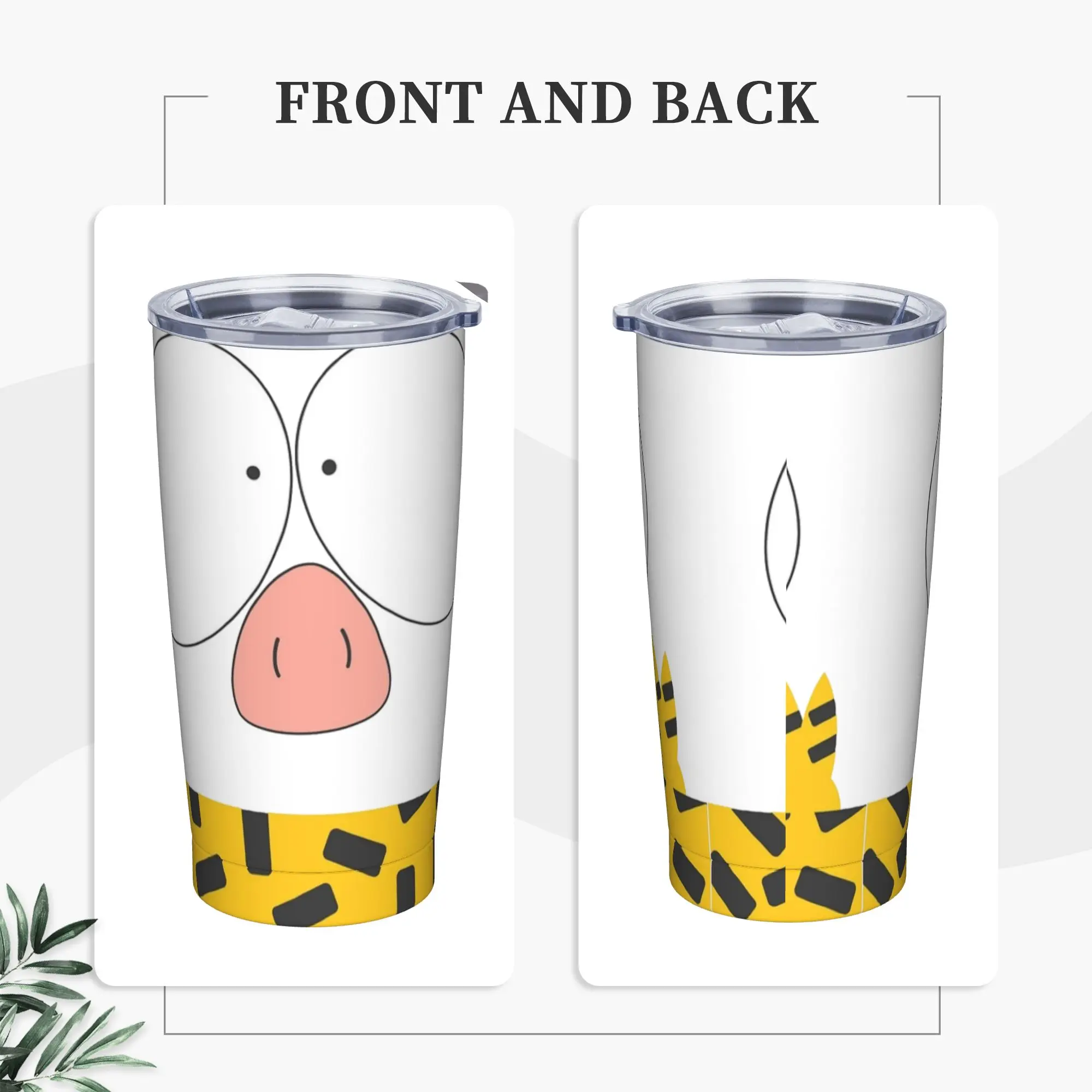  P-Chan Chibi Insulated Tumbler with Straws Lid Ranma Anime Manga Vacuum Thermal Mug Outdoor Travel Spill Proof Cup, 20oz