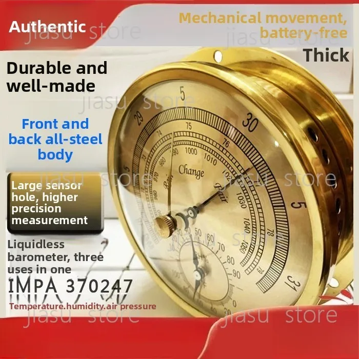 Ship Barometer 370247, 3 In 1 High Precision Barometer Thermometer Humidity, Marine Navigation Pressure Gauge