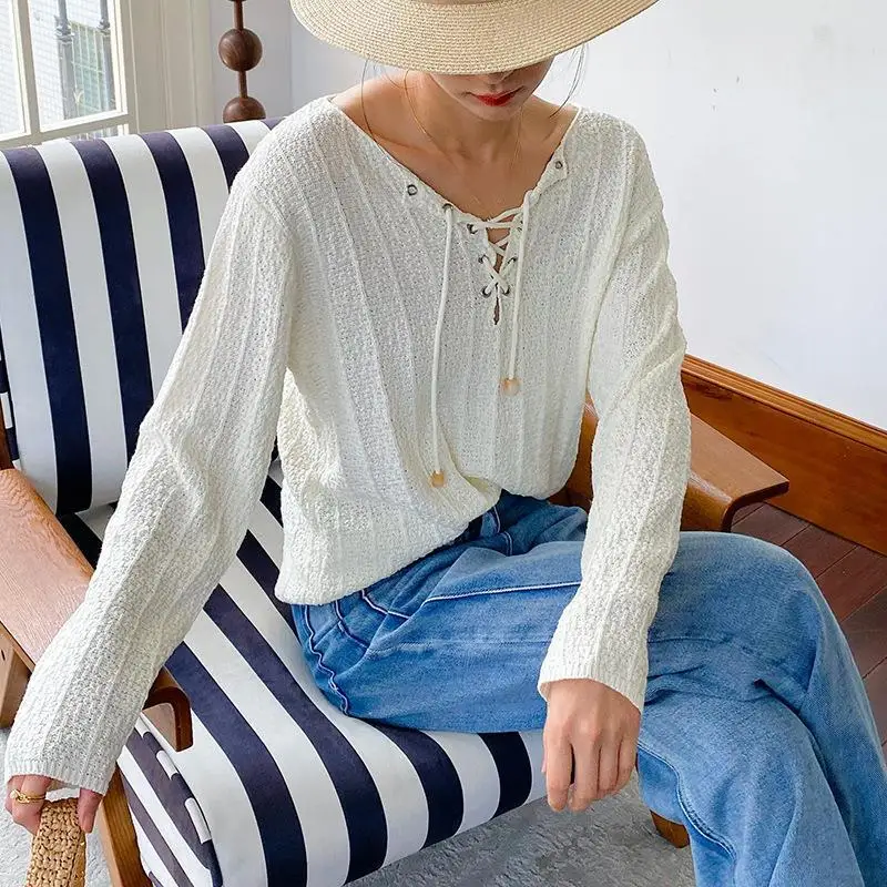 

MIMIBIANCHE женский длинный вязаный свитер светя, осенне-зимний базовый слой, пуловер Lazy Sle Crew Ne из полиэфирного волокна